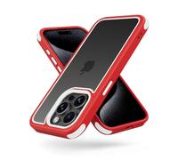 MobNano Coque Compatible avec iPhone 15 Pro 360 degrés Antichoc Pro Anti-Rayures Transparente PC/TPU Silicone Etui pour iPhone 15 Pro - Rouge/Blanc