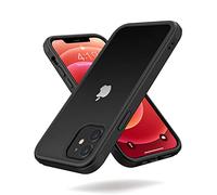 MobNano Coque Hybride Ultra Fine en Silicone Antichoc pour iPhone 12, iPhone 12 Pro, Dos Rigide et Transparent, Protection d'appareil Photo, Coque de téléphone Indestructible à 360° - Noir