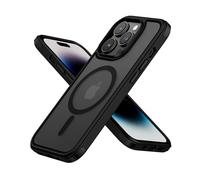 MobNano Coque iPhone 14 Pro pour Magsafe [Aimenté Puissant Charge Fil Magnétique] (Antichoc Protection Militaire) Fine Translucide Mat,Noir