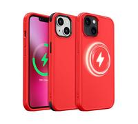 MobNano Coque pour iPhone 13/14, Compatible avec MagSafe, Étui de Protection Antichoc Mat Givré, 2 Styles de Couleur Remplaçables, Housse Anti-Rayures Protection Complète iPhone 13/14 - Rouge