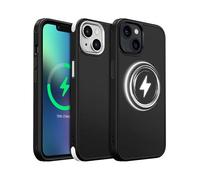 MobNano Coque pour iPhone 13/14, Compatible avec MagSafe, Étui de Protection Antichoc Mat Givré, 2 Styles de Couleur Remplaçables, Housse Anti-Rayures Protection Complète iPhone 13/14 - Noir