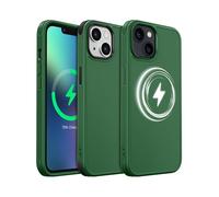 MobNano Coque pour iPhone 13/14, Compatible avec MagSafe, Étui de Protection Antichoc Mat Givré, 2 Styles de Couleur Remplaçables, Housse Anti-Rayures Protection Complète iPhone 13/14 - Vert Foncé