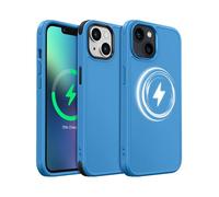 MobNano Coque pour iPhone 13/14, Compatible avec MagSafe, Étui de Protection Antichoc Mat Givré, 2 Styles de Couleur Remplaçables, Housse Anti-Rayures Protection Complète iPhone 13/14 - Bleu Marine