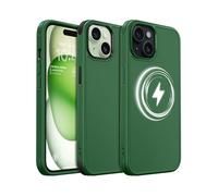 MobNano Coque pour iPhone 15, Compatible avec MagSafe, Étui de Protection Antichoc Mat Givré, 2 Styles de Couleur Remplaçables, Housse Anti-Rayures Protection Complète iPhone 15 - Vert Foncé