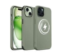 MobNano Coque pour iPhone 15, Compatible avec MagSafe, Étui de Protection Antichoc Mat Givré, 2 Styles de Couleur Remplaçables, Housse Anti-Rayures Protection Complète iPhone 15 - Vert Olive