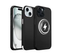 MobNano Coque pour iPhone 15, Compatible avec MagSafe, Étui de Protection Antichoc Mat Givré, 2 Styles de Couleur Remplaçables, Housse Anti-Rayures Protection Complète iPhone 15 - Noir