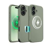 MobNano Coque pour iPhone 17, Compatible avec MagSafe, Étui de Protection Antichoc Mat Givré, 2 Styles de Couleur Remplaçables, Housse Anti-Rayures Protection Complète iPhone 17 - Vert Olive