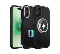 MobNano Coque pour iPhone 17, Compatible avec MagSafe, Étui de Protection Antichoc Mat Givré, 2 Styles de Couleur Remplaçables, Housse Anti-Rayures Protection Complète iPhone 17 - Noir