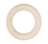 Mobois - Lot de 10 anneaux en bois 56 mm D28 naturel blanchi - Blanc