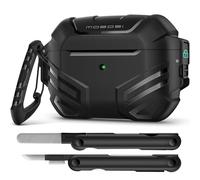 MOBOSI Coque pour AirPods Pro 2 avec verrouillage, compatible avec la coque Airpod Pro 2e/1ère génération, coque de protection de qualité militaire avec kit de nettoyage et porte-clés pour homme (2023