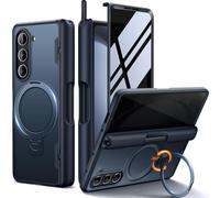 MOBOSI Coque pour Z Fold 5 avec Fente pour Stylo S, Compatible avec MagSafe, Anneau Rotatif à 360° intégré, Protecteur d'écran et Protection de charnière, Coque de téléphone intégrale Fine pour