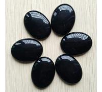 MOBSAN Perle 6 pcs/lot 30x40mm Naturel Noir Onyx Ovale CABOCHON Perles de Pierre for la Fabrication de Bijoux à bricoler soi-même Travail Manuel