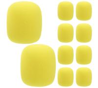 MOBUTOFU 10 Pièces Bonnette en Écume Jaune pour Microphone à Main Transparence Acoustique et Microperforations, Minimise les Sons Plosifs pour Interviews et Animation Mobile