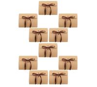 MOBUTOFU 10 Pièces Lot D'enveloppes en Papier Kraft Rétro Messages de Bénédiction et Design Vintage, pour Présents et Écriture de Lettres, Style Rétro Élégant