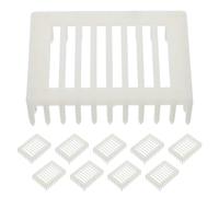 MOBUTOFU 10 Pièces Pince à Reine D’abeilles en Plastique, Cage Compacte | Cadre à Aiguille, Opération Main, Protection Reine, Beige, Compatible Cadres Standard