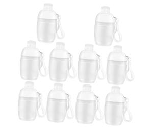 MOBUTOFU 10 pièces Set de Bouteilles Cosmétiques Vides avec Crochet Portable Rechargeables et Réutilisables pour Voyage et Stockage Écologique des Liquides de Toilette