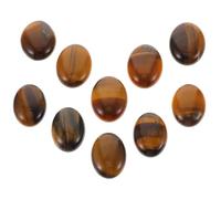 MOBUTOFU 10pcs Cabochons de Pierre Naturelle Œil de Tigre pour Fabrication de Bijoux, Pierre Délicate et Polyvalente, pour Bracelet DIY et Pendentif Collier