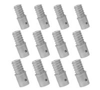 MOBUTOFU 12 Pièces Embout de Rechange Fileté en Métal Argenté pour Manche à Balai et Extrémité du Poteau de Peinture, Maintien de L'angle pour Nettoyage Commercial