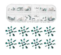 MOBUTOFU 120 Pièces de Cristaux pour Ongles Verts Plate, Décorations Nail Art Uniques en 12 Grilles, pour DIY Nail Art et Usage à Domicile