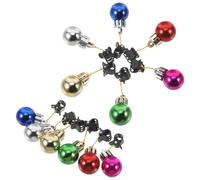 MOBUTOFU 12pc Boules de Noël en Plastique à Clipser pour Barbe Motifs de Noël, Décoration Intérieure et Fête de Rue, Accessoires Festifs Lumineux
