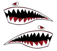 MOBUTOFU 1paire Autocollant Étanche Bouche de Dents Requin pour Kayak et Bateau Gonflable Décoration Créative PVC Adhésif pour Surfaces Lisses Telles Que Murs Fenêtres et Portes