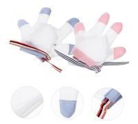 MOBUTOFU 2 Gants Anti-sucette Respirants pour Garçon Fille Protège-doigts Ajustables avec Textures Apaisantes Arrêt de Succion et Morsure Lot de Colorées Bleu Rose S Confort Peau