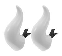 MOBUTOFU 2 Pièces Barrette Corne de Démon Blanche pour Cosplay Halloween | Plastique et Métal, Clip-on Léger à Maintien Sûr, Style Gothique pour Fêtes Costumées et Cosplay