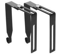 MOBUTOFU 2 Pièces Crochet de Porte Réglable pour Armoire, Panneau, Fer Noir | Installation sans Perçage, Support Robuste et Profil Plat, pour Bureau ou Salle de Bain, Gain de Place