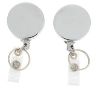 MOBUTOFU 2 Pièces Enrouleur Porte-cartes D'identité Rétractable, avec Anneau Porte-clés, Clip Facile à Fixer Chemise, Usage Pratique pour Cartes et Clés