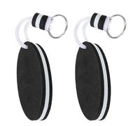 MOBUTOFU 2 Pièces Porte-clés Flottant Oval en Mousse Eva Noir, Étanche et Léger, pour Clés de Bateau et Activités en Plein Air Plongée