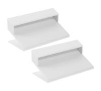 MOBUTOFU 2 Pièces Présentoir à Cartes de Visite Blanc en Ps Design Unique, Support de Carte Multifonction Facile à Installer pour Bureau et Exposition