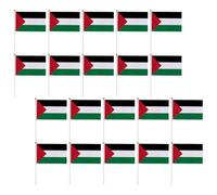 MOBUTOFU 20 Pièces de Petits Drapeaux à Main Palestine en Polyester, 20x28 Cm, Drapeaux Portatifs pour Bars et Salles de Classe