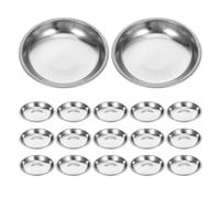 MOBUTOFU 20 Pièces Petite Assiette Apéritif Ronde en Acier Inoxydable | Finition Polie Argentée, Format Compact 8cm, Service Propre pour Assaisonnements et Pique-niques