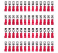 MOBUTOFU 200 Cosses Électriques Femelles Pré-isolées à Sertir en Laiton et Pvc Rouge, Connexion Fiable sans Soudure, Adaptées aux Fils Électriques pour Usage Domestique ou Atelier
