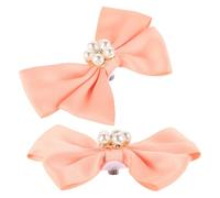 MOBUTOFU 2pcs Clips de Chaussures Élégants de Nœud Perles Imitation, Alliage de Zinc et Satin, Décorations Amovibles pour Mariage et Cérémonie Nuptiale