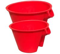MOBUTOFU 2pcs Louches à Eau en Plastique Rouge pour Jardinage Tête Interchangeable et Conception d'eau, pour Arrosage et Fertilisation des Légumes