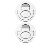 MOBUTOFU 2pcs Poignée de Trappe Encastrée en Acier Inoxydable Argenté pour Bateau et Yacht, Anneau de Tirage Simple et Élégant pour Loquet de Pont et Serrure Marine