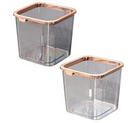 MOBUTOFU 2pièces Poubelle Transparente Pet sans Couvercle avec Anneau de Pression Corbeille Solide et Élégante pour Bureau et Chambre Design Moderne et Stable