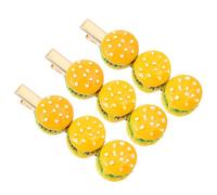 MOBUTOFU 3 Pièces Épingle à Cheveux de Hamburger Pince à Cheveux Burger Décorative Jaune en Résine et Alliage de Fer Maintien Ferme pour Mariage et Banquet