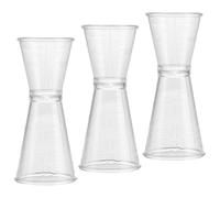 MOBUTOFU 3 Pièces Lot de Tasses Doseuses Plastique Double Jigger Mesure Bar Cocktail Transparent Réutilisable Deux Capacités pour Mesure Précise des Spiritueux Outil