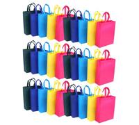 MOBUTOFU 30 Pièces Cabas Non Tissé Réutilisable Pliable, pour Courses | Impression Décorative, Transport Facile, Usage Supermarché et Marche, Format Pratique pour Emplettes Couleur Aléatoire