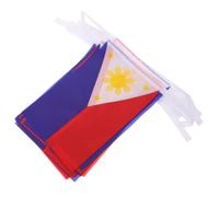 MOBUTOFU 30 Pièces Guirlande Préassemblée Drapeaux des Philippines Polyester de Réutilisable Structure Triangulaire pour Fêtes, Écoles et Célébrations Patriotiques