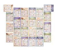 MOBUTOFU 33 Pièces Jeu de Bingo Cartes de Table pour Groupes, Papier | Activité Conviviale pour Garçon Fille et Animateurs, Facile à Transporter, Esprit D’équipe, Événements Intérieurs