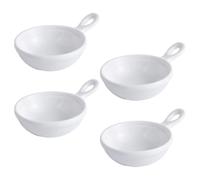 MOBUTOFU 4 Pièces Soucoupes à Assaisonnement en Céramique Blanche, Faciles à Nettoyer, Polyvalentes, pour Sauces Soja et Sel Lors D'une Pendaison de Crémaillère Couleur Couleur Aléatoire