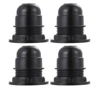 MOBUTOFU 4pcs Douille E27 à Verrouillage Automatique en Aluminium Culot en Bakélite Noir, Support de Lampe Sûr et Solide pour Éclairage Intérieur