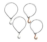 MOBUTOFU 4pièces Hameçon Pendentif Résine Collier Ethnique Tribal Indigène Pour Homme Femme Souvenir De Voyage Usage Quotidien