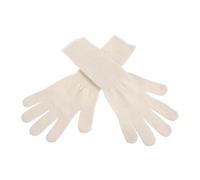 MOBUTOFU 5 Paires Moufles de Travail Longs en Nylon Beige, Antidérapants | Maille Dense et Coupe Ajustée, Paume Renforcée, Poignet Étendu, pour Assemblage, Entrepôt, Acier et Barres