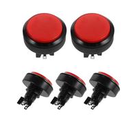 MOBUTOFU 5 Pièces Bouton de Réinitialisation Rond pour Borne D'arcade avec Éclairage Rouge Brillant et Retour Tactile Net, en Plastique et Métal, pour Réparation Rapide et Pièces DIY
