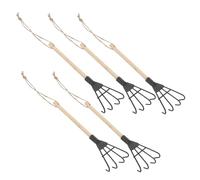 MOBUTOFU 5 Pièces Mini Hand Rake Small Gardening Tool Iron Four Tooth Soil Cultivator for Weeding Digging and Aeration in Small Gardens