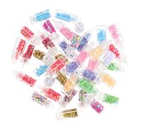 MOBUTOFU 50 Pièces Breloque Étoile en Verre et Plastique Lot DIY Bijoux | Boucles D’oreilles et Porte-clés, Petites Bouteilles Colorées, Cristal Couleur Aléatoire